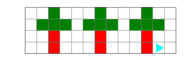 three trees next to each other, with some space between